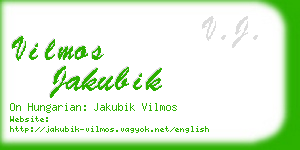 vilmos jakubik business card